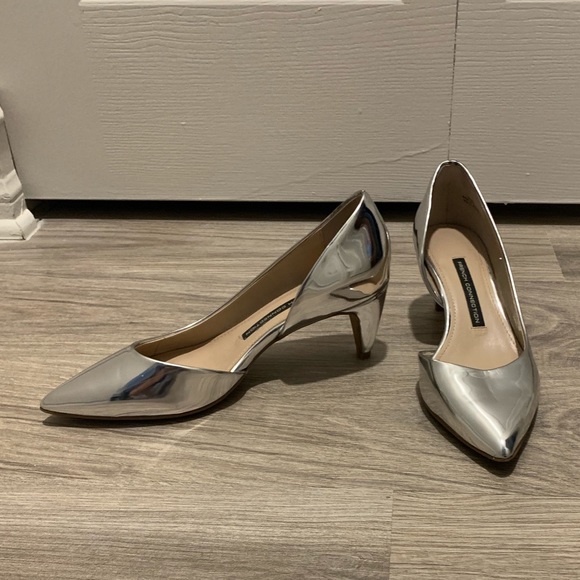 French Connection Silver Mirror Heels - Picture 2 of 7